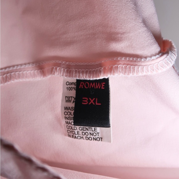 ROMWE SHEIN Kawaii Plus Peter Pan Collar Puff Sleeve Pink Blouse - Picture 2 of 2